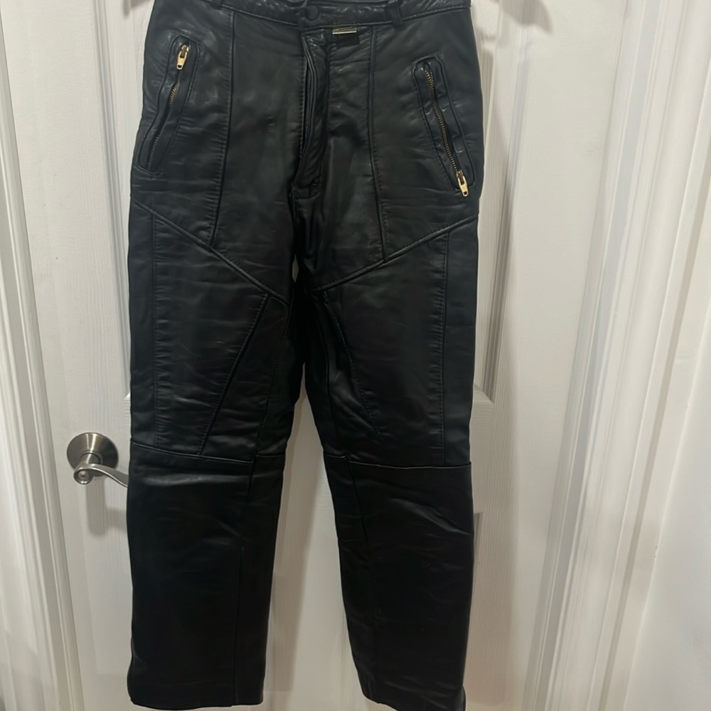 Cascadeur Solid leather biker pants